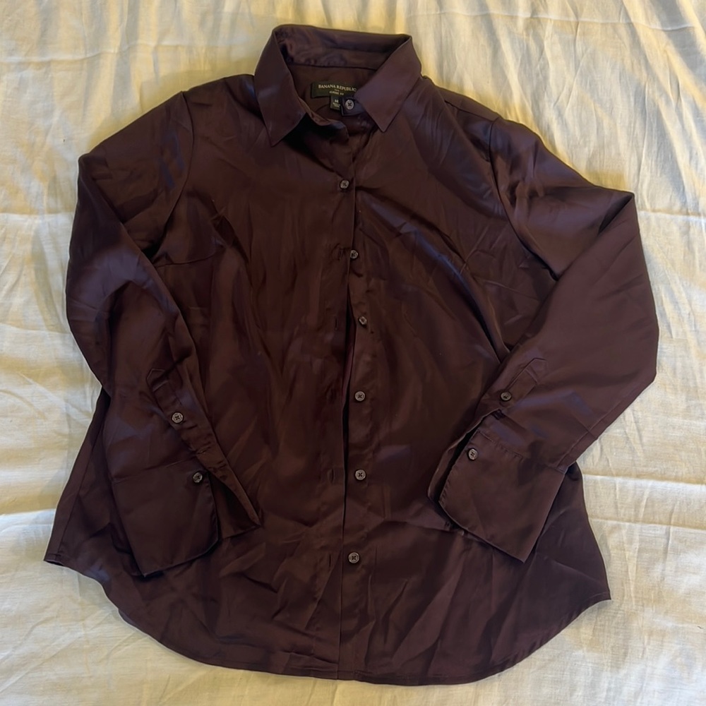 banana republic silky button down